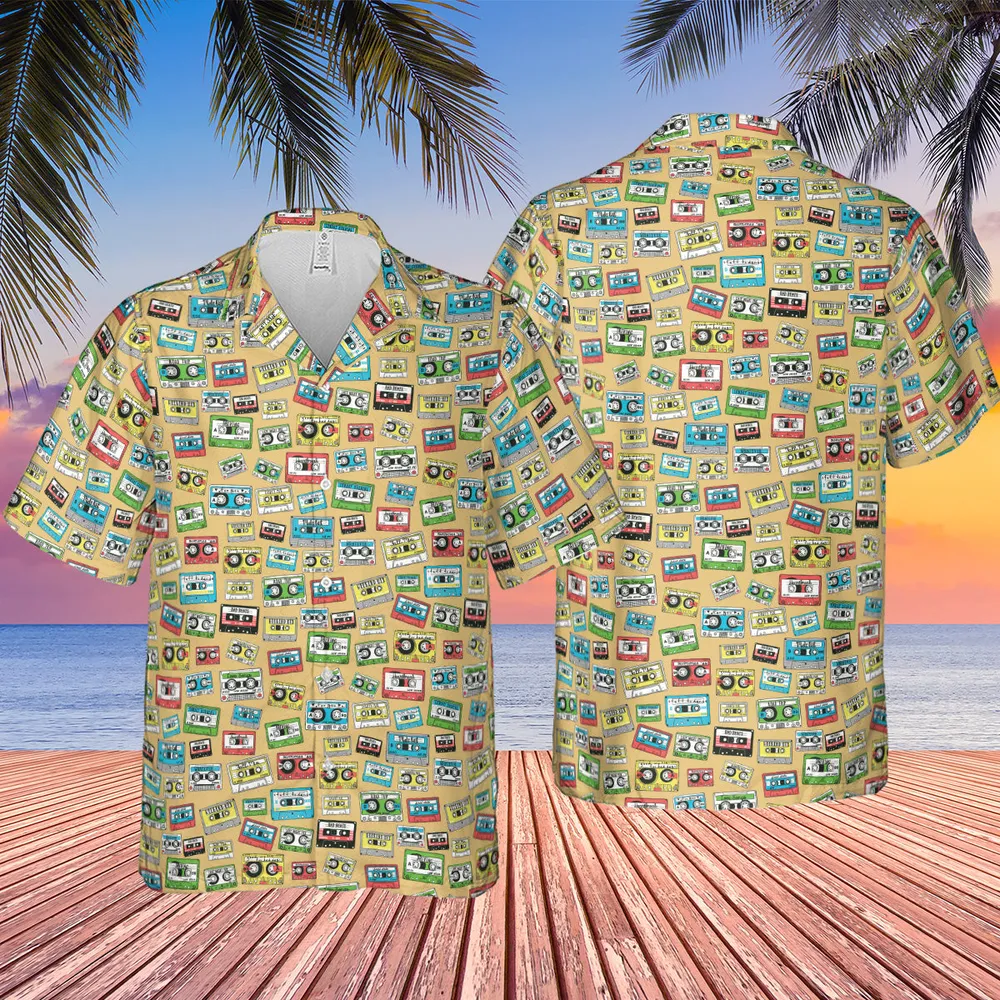 80s Playlist Pattern Hawaiian Shirt - 6
