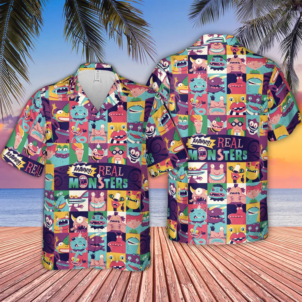 Aaahh!!! Real Monsters Characters Pattern Hawaiian Shirt - 2