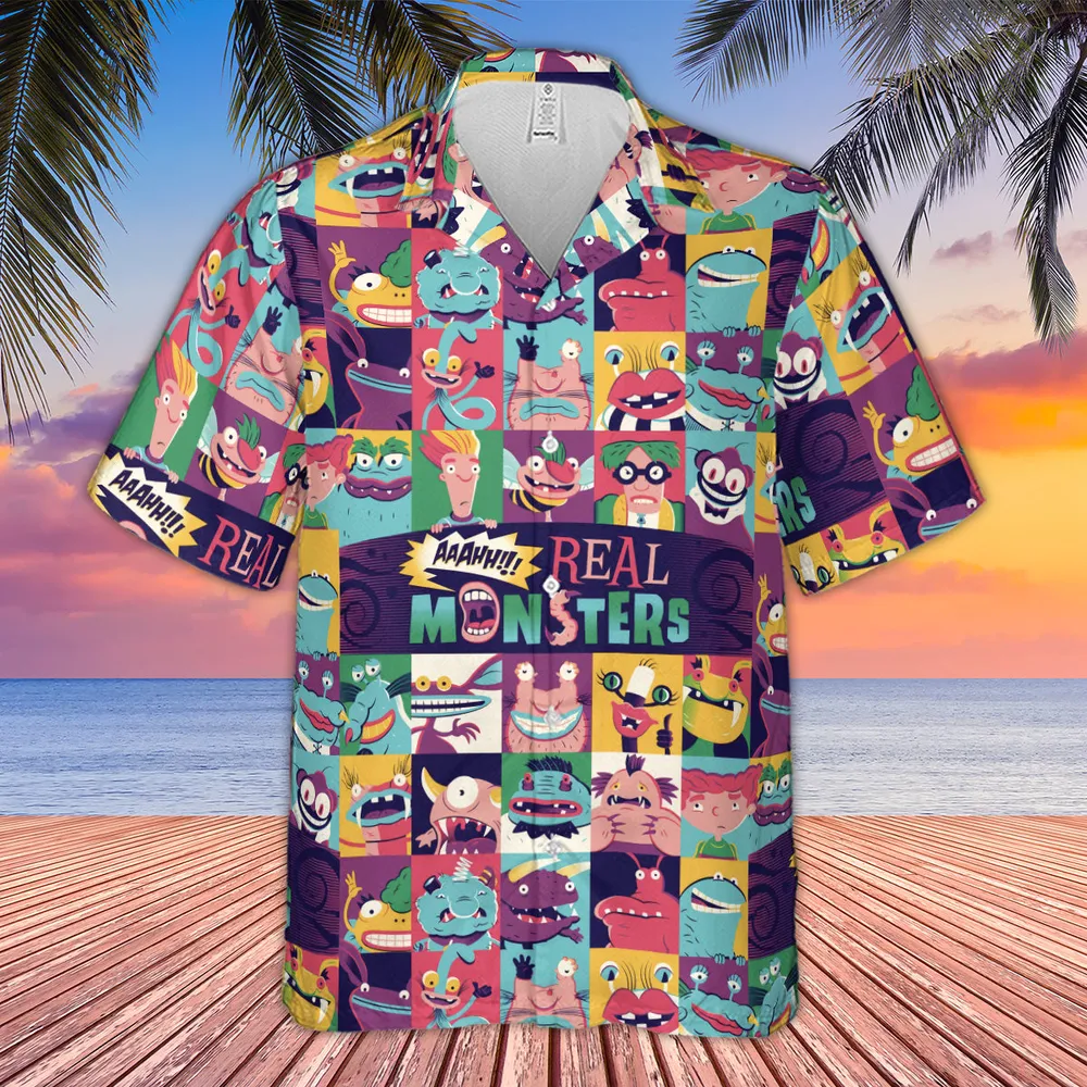 Aaahh!!! Real Monsters Characters Pattern Hawaiian Shirt - 4