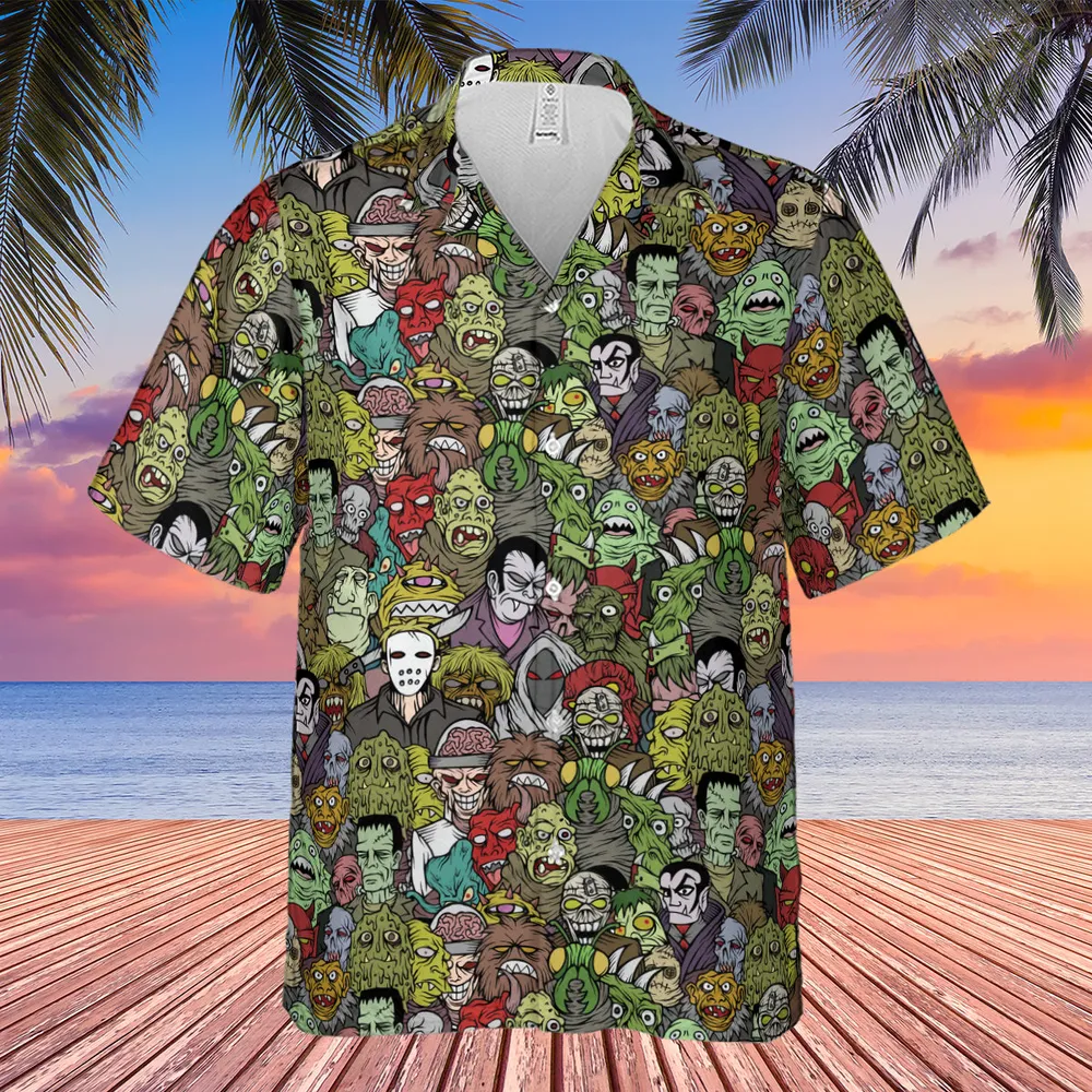 All The Monsters Are Here Hawaiian Shirt - 4