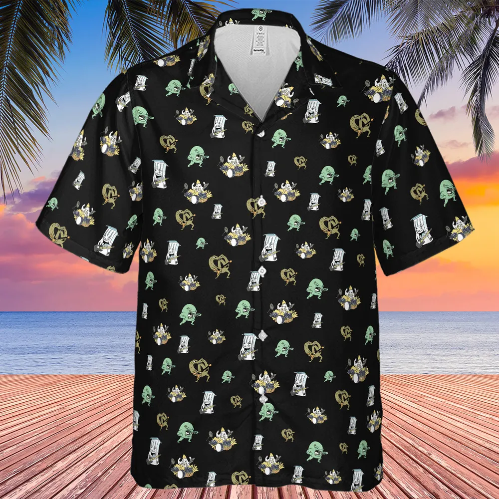Aqua Teen Hunger Force Pattern Hawaiian Shirt - 3