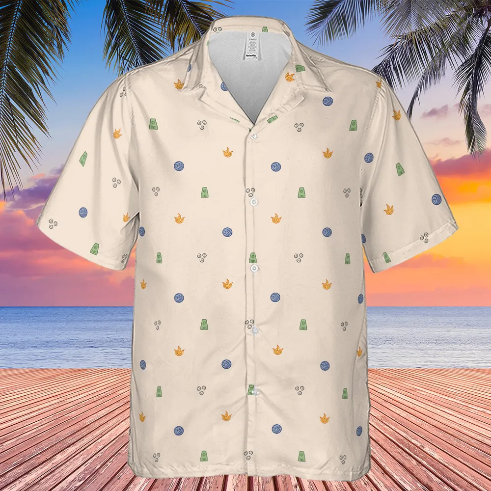 Avatar The Last Airbender Four Elements Pattern Hawaiian Shirt - 3