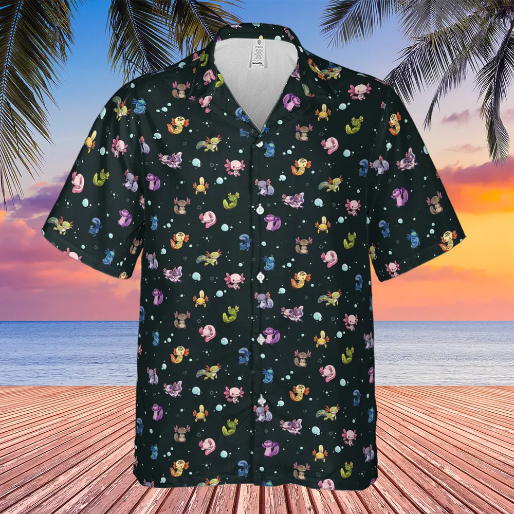 Axolotls Of The World Pattern Hawaiian Shirt - 4