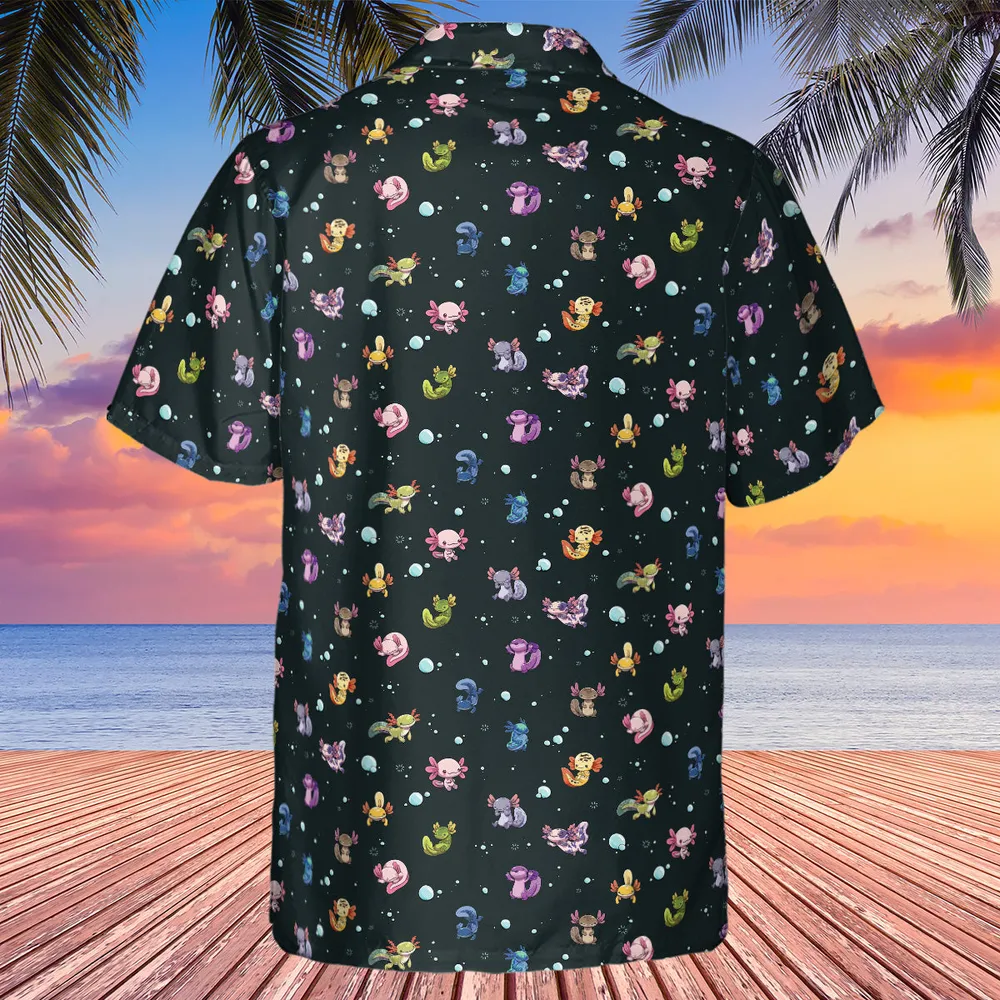 Axolotls Of The World Pattern Hawaiian Shirt - 3
