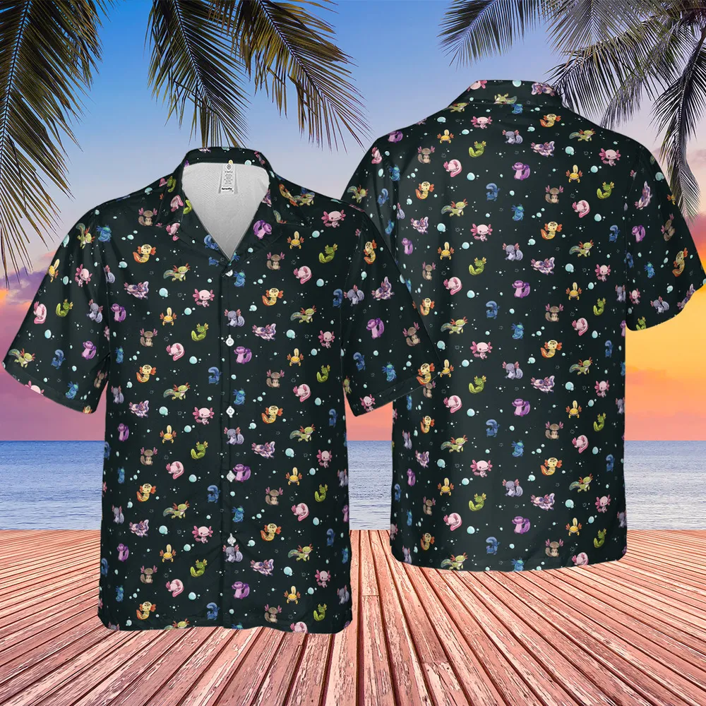 Axolotls Of The World Pattern Hawaiian Shirt - 2