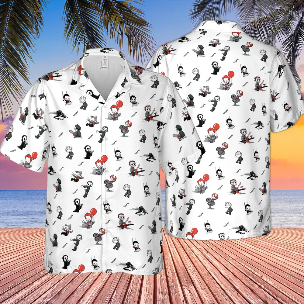 Baby Horror Characters Pattern Hawaiian Shirt - 4