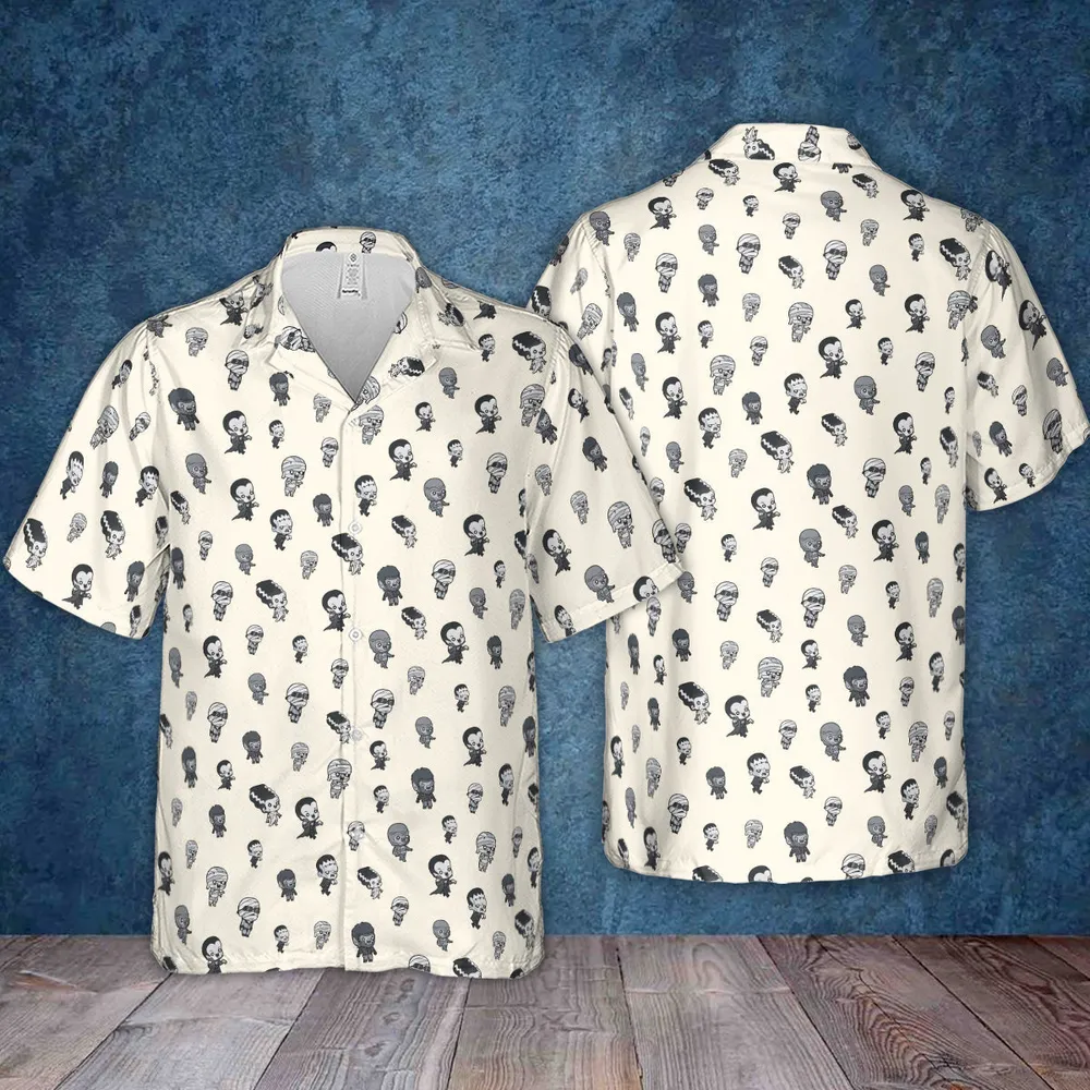 Baby Monsters Pattern Hawaiian Shirt - 4