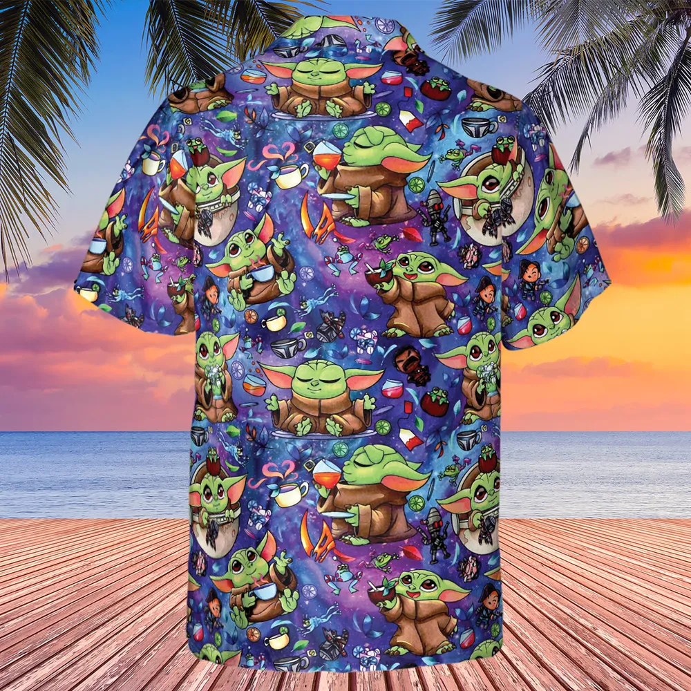 Baby Yoda In the Galaxy Hawaiian Shirt - 3