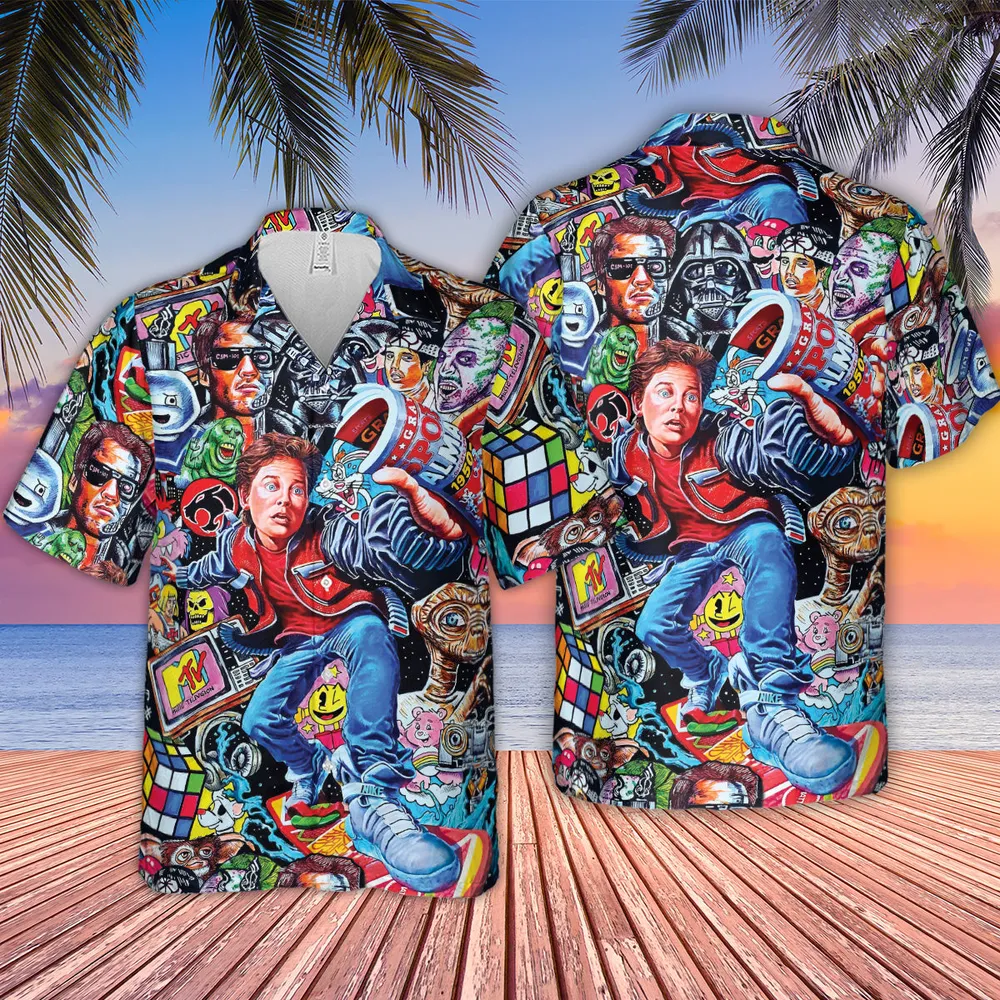 Back To The 80s Pop Culture 80s Movies Characters Hawaiian Shirt - 2