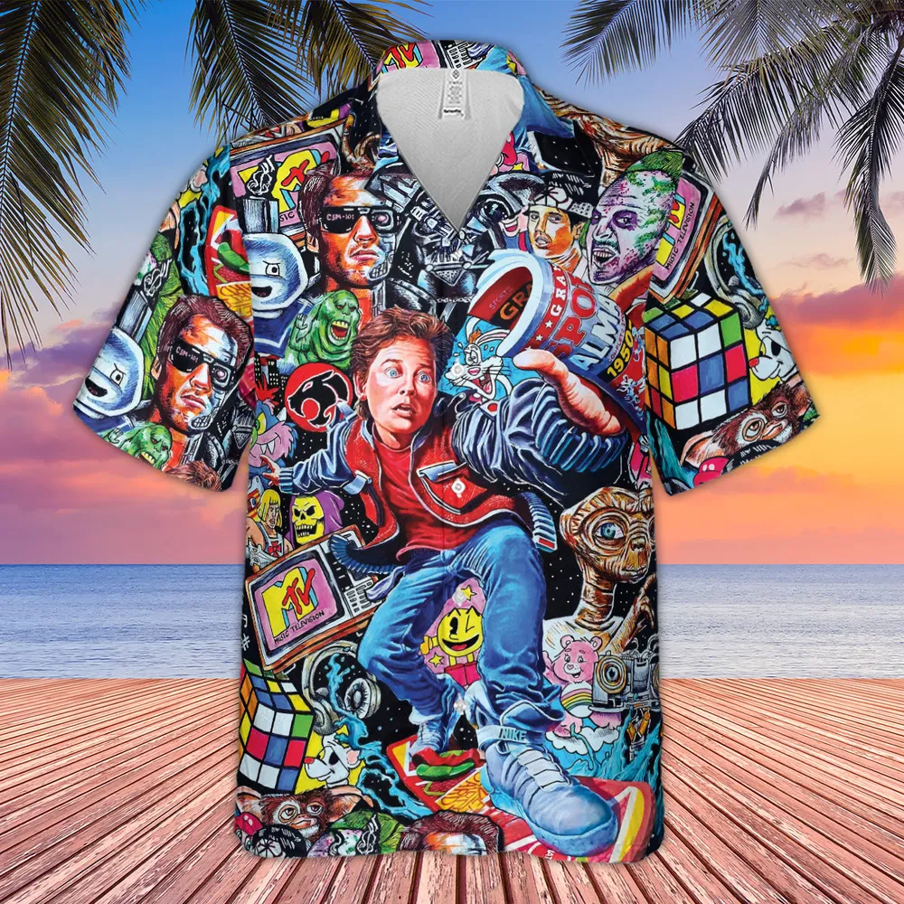 Back To The 80s Pop Culture 80s Movies Characters Hawaiian Shirt - 4
