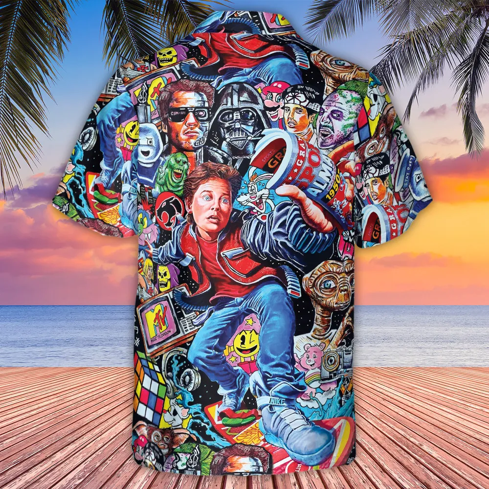 Back To The 80s Pop Culture 80s Movies Characters Hawaiian Shirt - 3