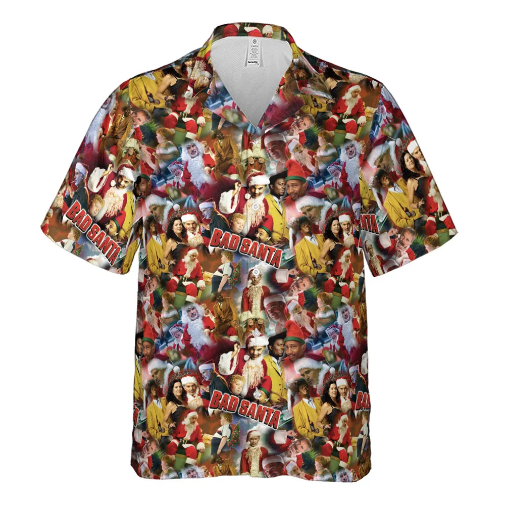 Bad Santa Pattern Hawaiian Shirt - 5
