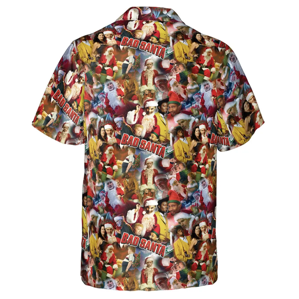 Bad Santa Pattern Hawaiian Shirt - 4