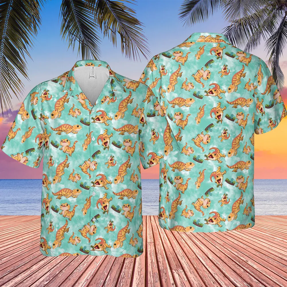Bearded Dragon Pattern Hawaiian Shirt - 2