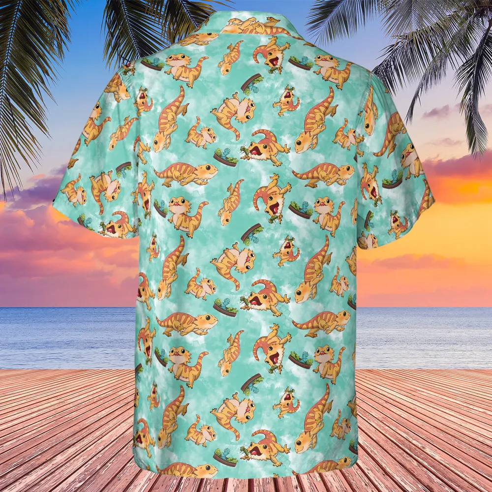 Bearded Dragon Pattern Hawaiian Shirt - 3