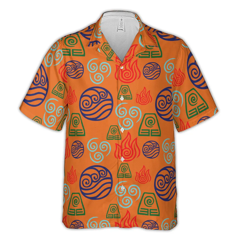 Bending Elements Avatar Button Up Hawaiian Shirt - 3