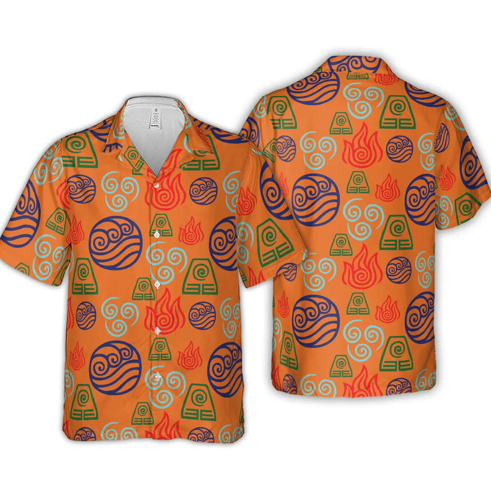 Bending Elements Avatar Button Up Hawaiian Shirt - 4