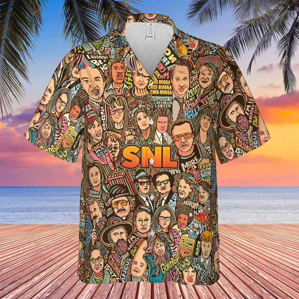 Blues Brothers Waynes World Coneheads SNL Characters Hawaiian Shirt - 4