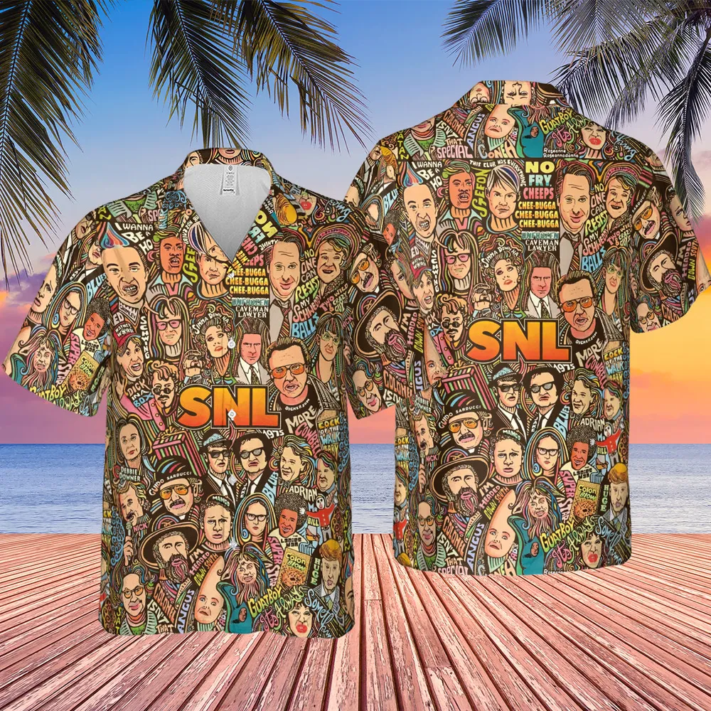 Blues Brothers Waynes World Coneheads SNL Characters Hawaiian Shirt - 2