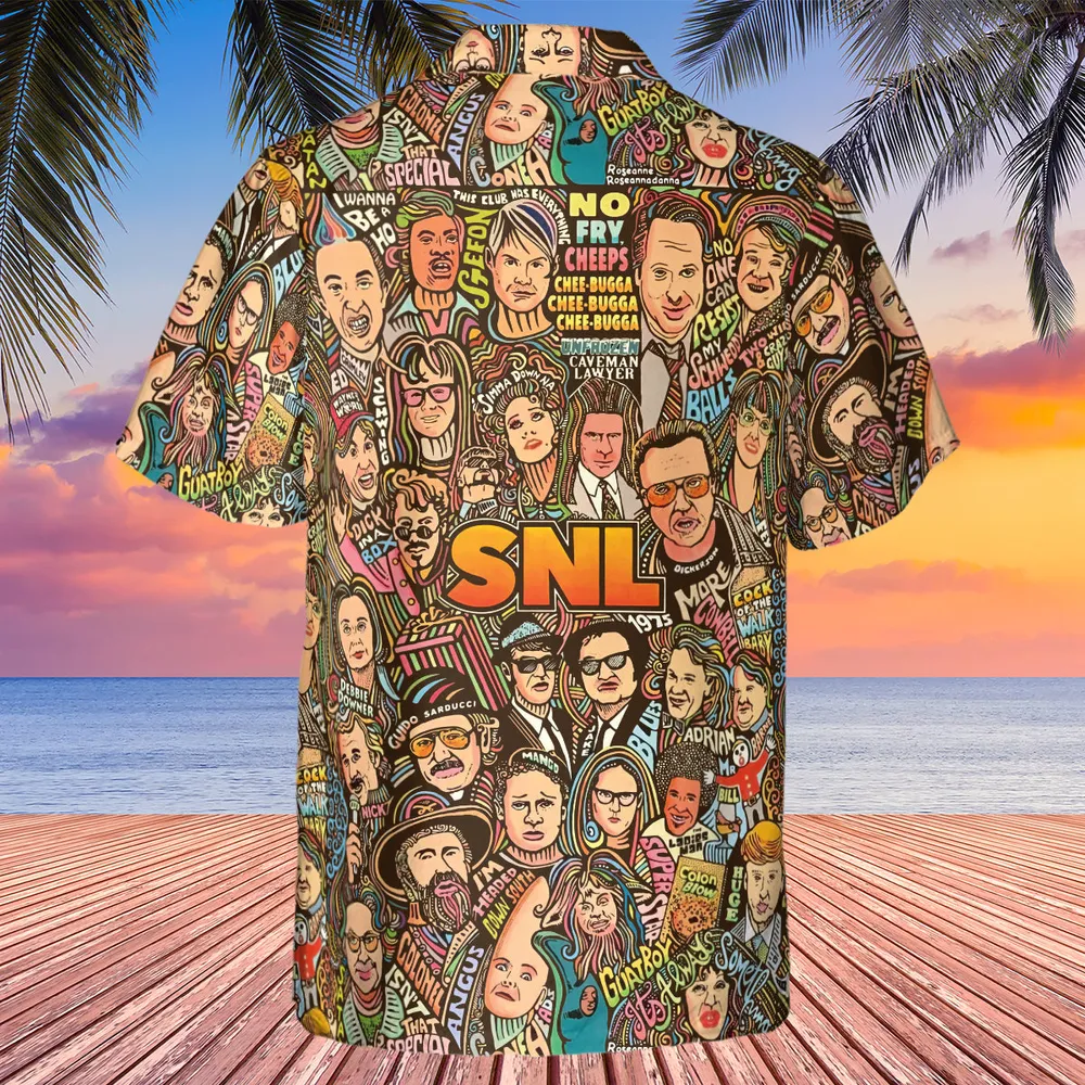 Blues Brothers Waynes World Coneheads SNL Characters Hawaiian Shirt - 3