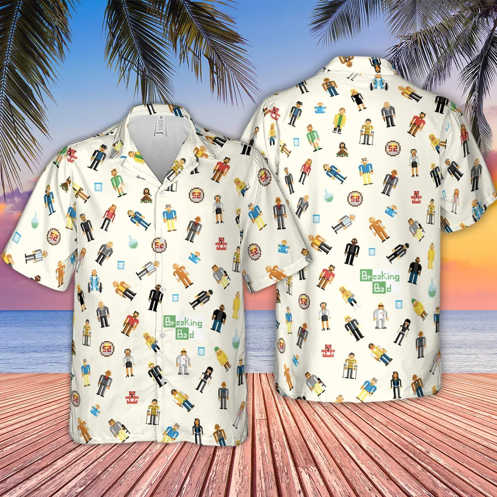 Breaking Bad in Pixels Pattern Hawaiian Shirt - 2