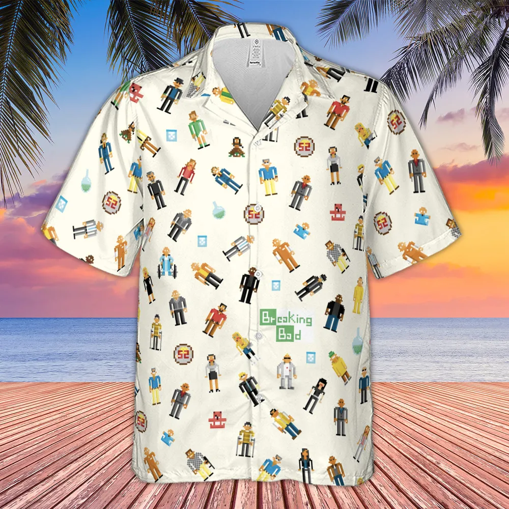 Breaking Bad in Pixels Pattern Hawaiian Shirt - 4