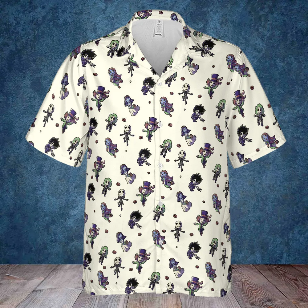 Buttons Characters Pattern Hawaiian Shirt - 3