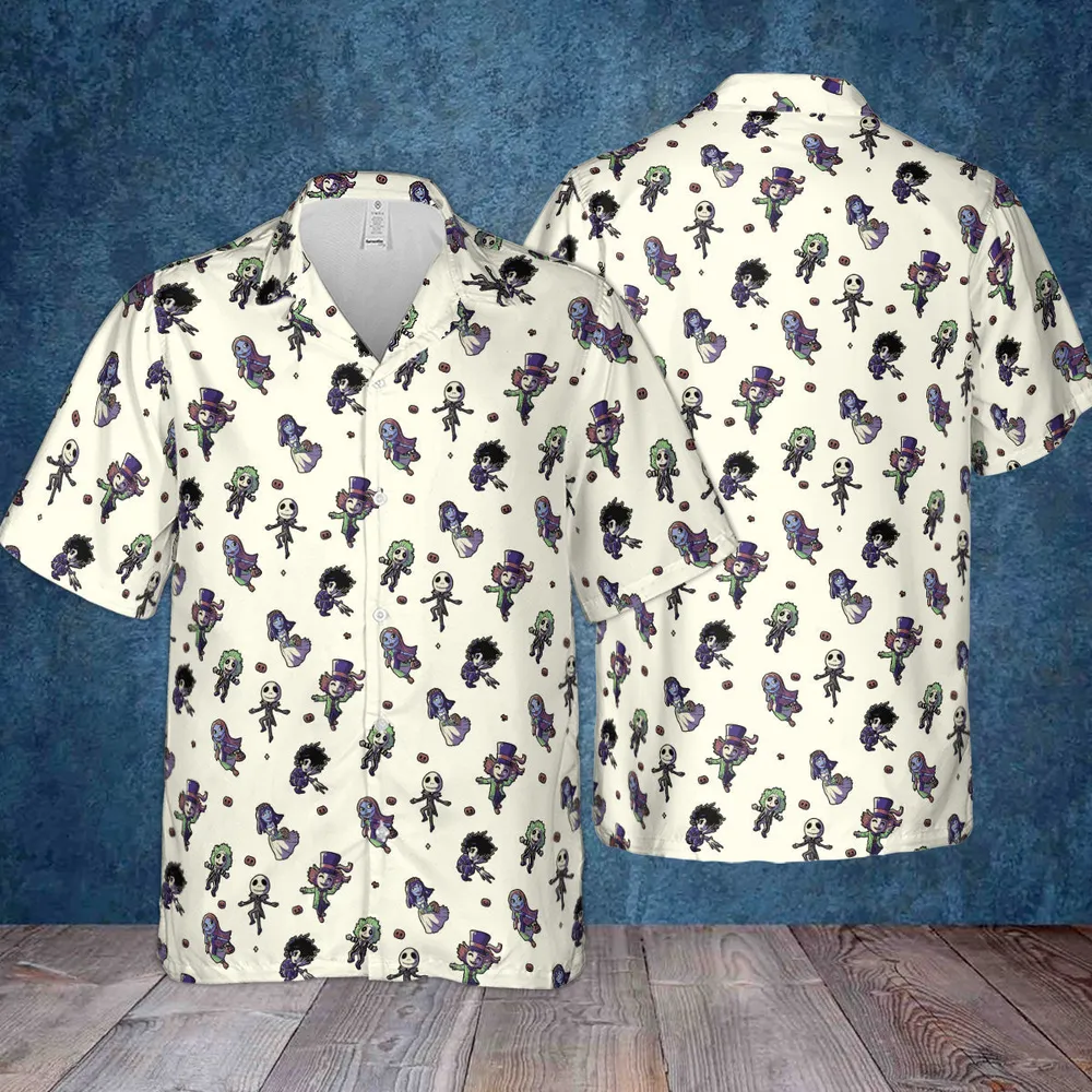 Buttons Characters Pattern Hawaiian Shirt - 4