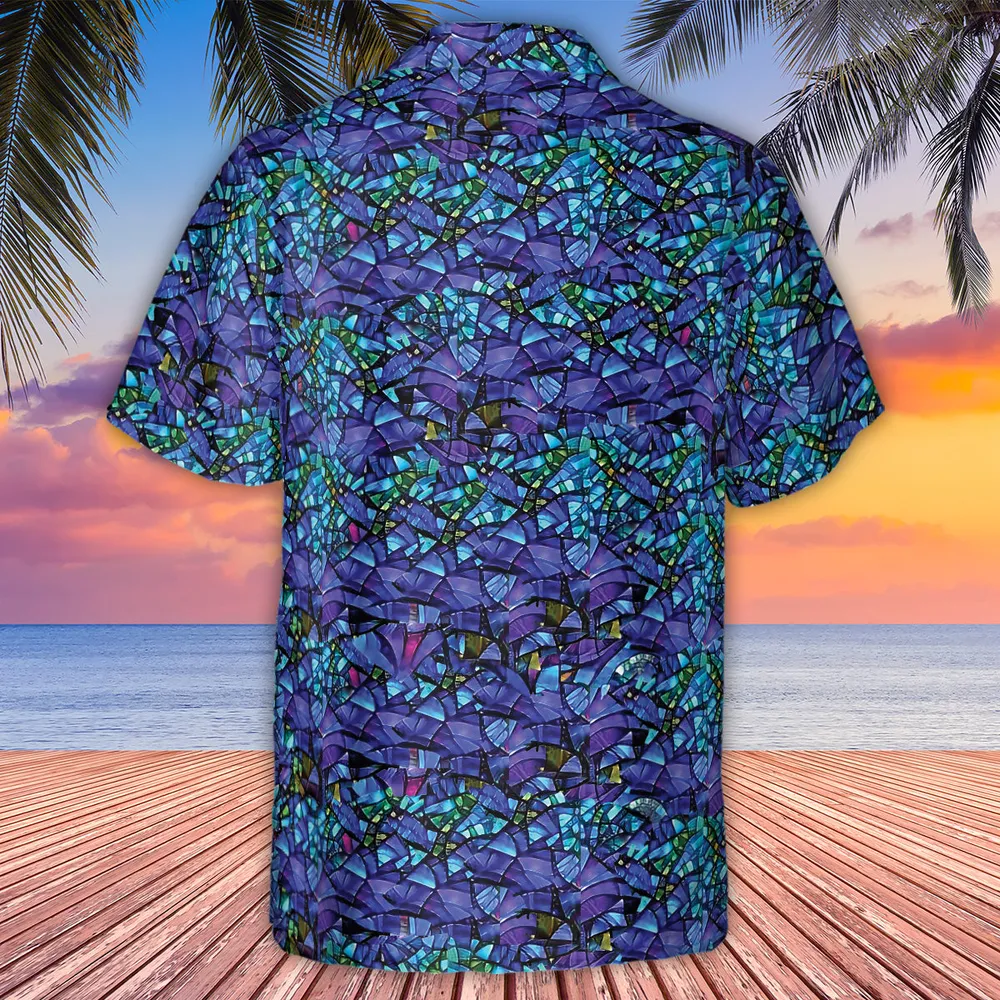 Cat Stained Glass Hawaiian Shirt - 3