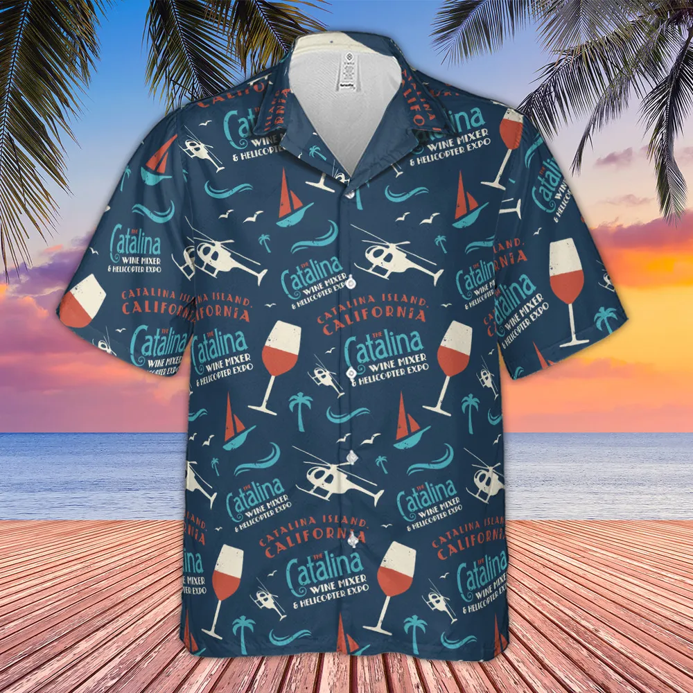 Catalina Wine Mixer Pattern Hawaiian Shirt - 4