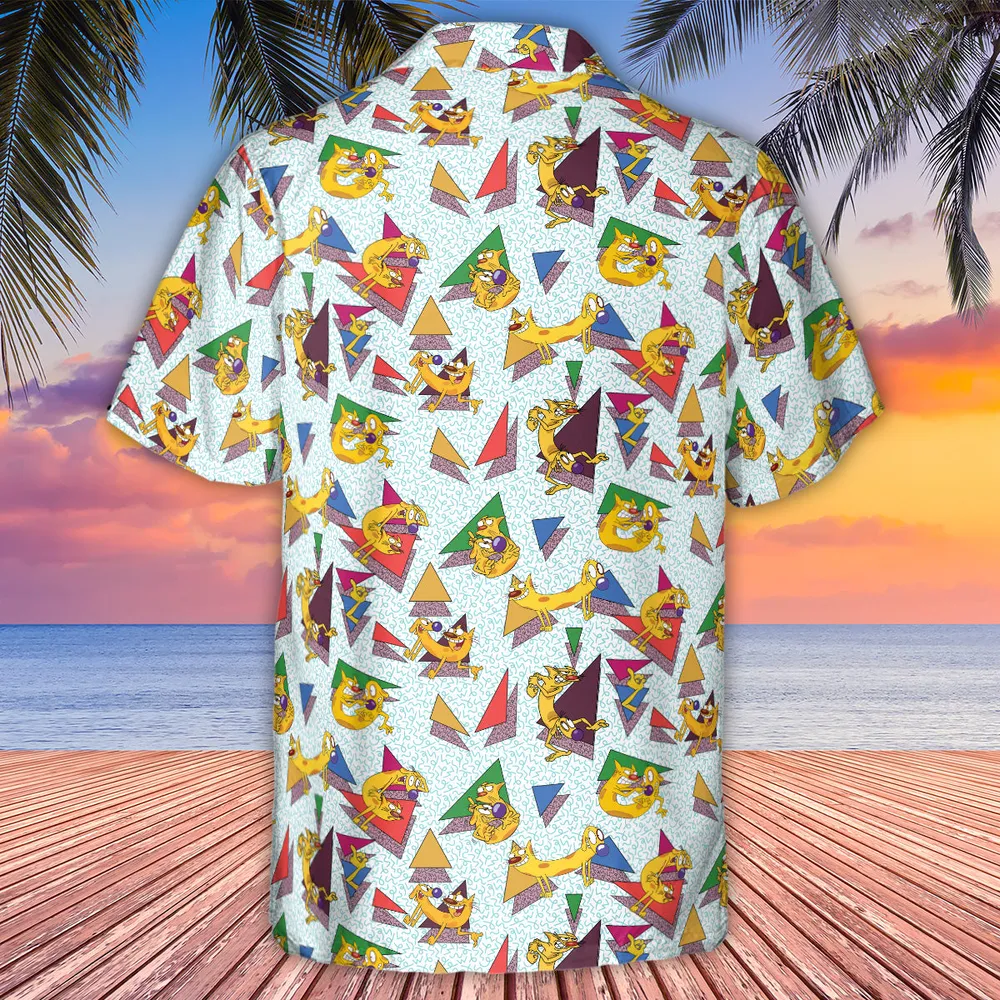 Catdog 90s Cartoon Pattern Hawaiian Shirt - 8