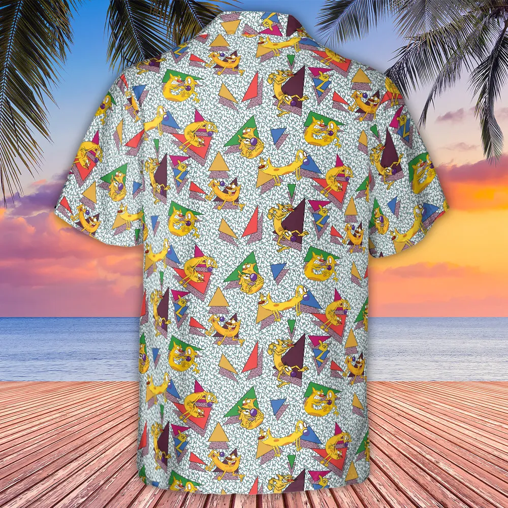Catdog 90s Cartoon Pattern Hawaiian Shirt - 2