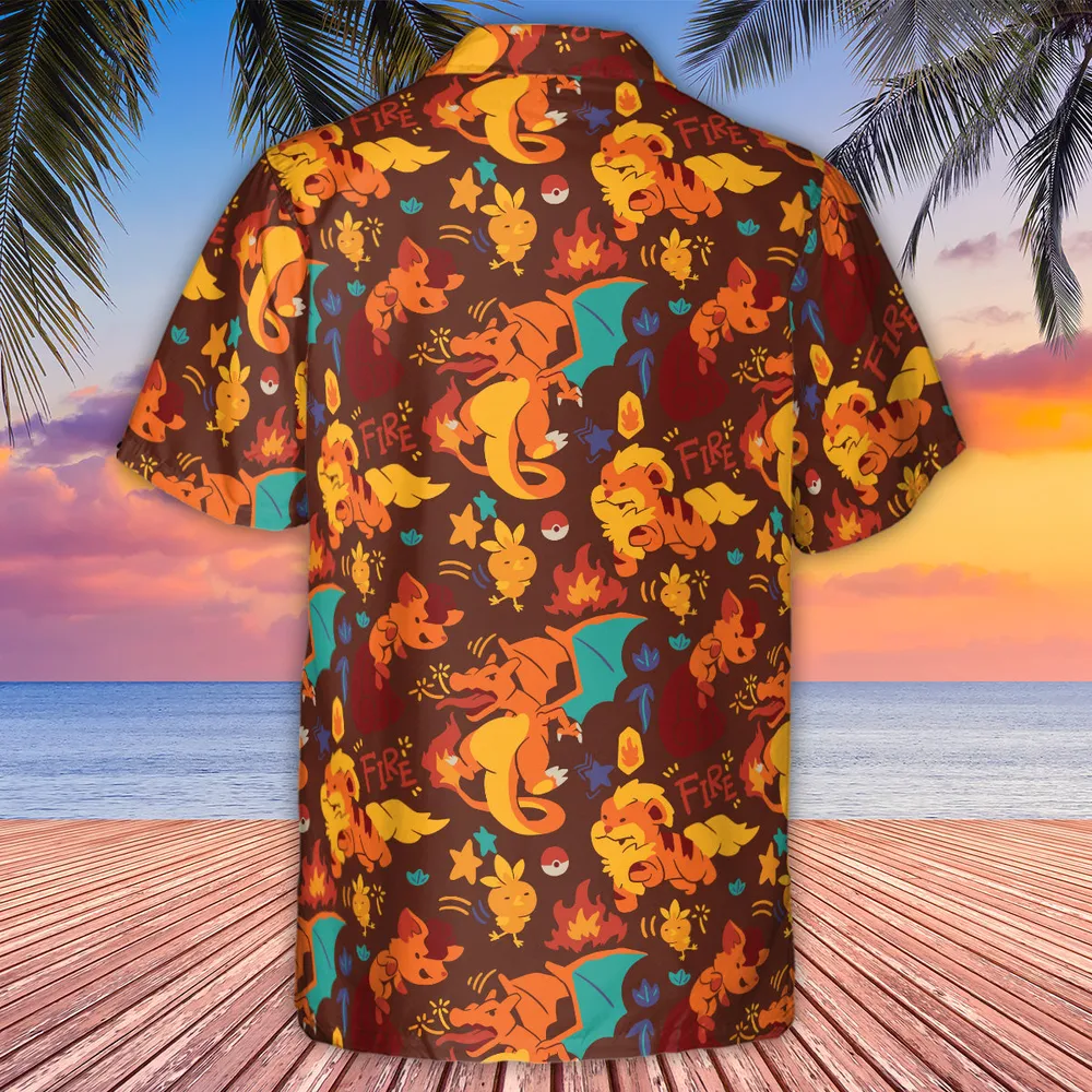 Charizard Arcanine Torchic Fire Pokemon Hawaiian Shirt - 2