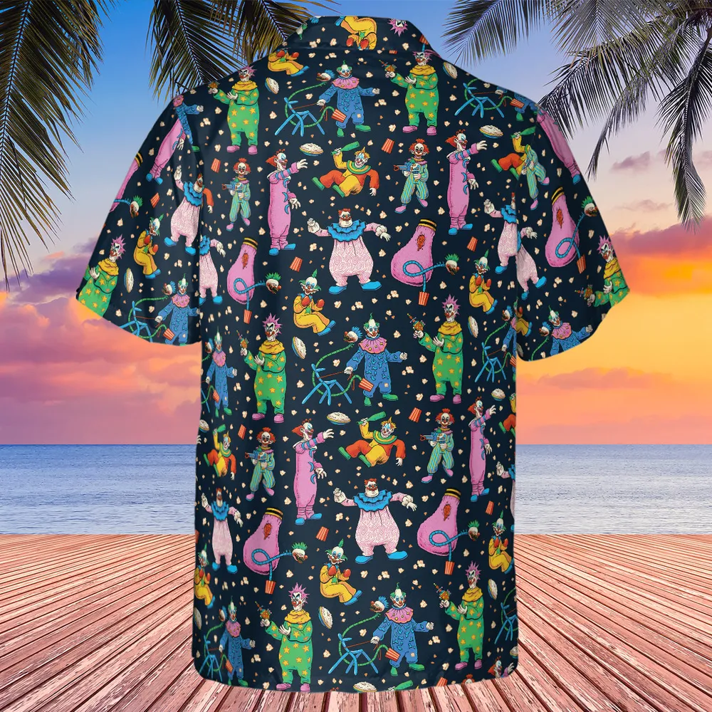 Clowns Popcorn Killer Klowns from Outer Space Pattern Hawaiian Shirt - 3