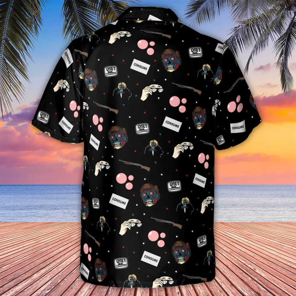 Consume They Live Patterns Hawaiian Shirt - 3