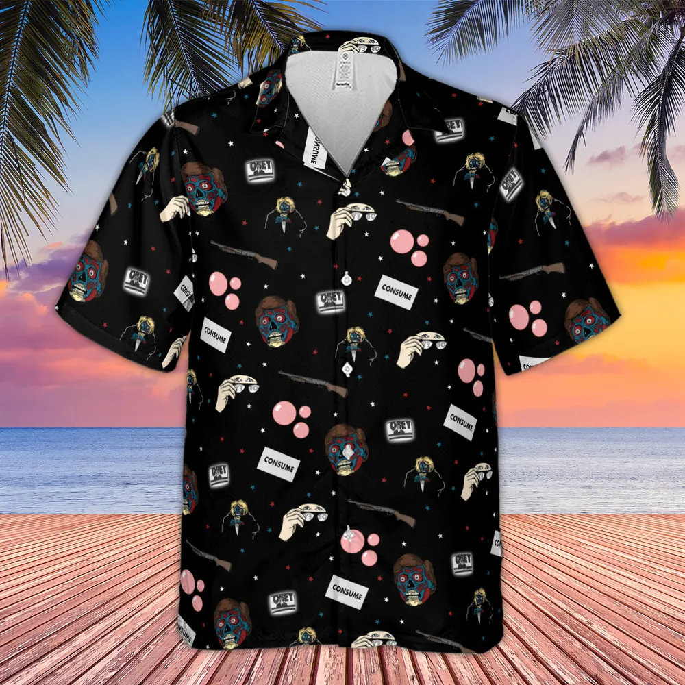 Consume They Live Patterns Hawaiian Shirt - 4