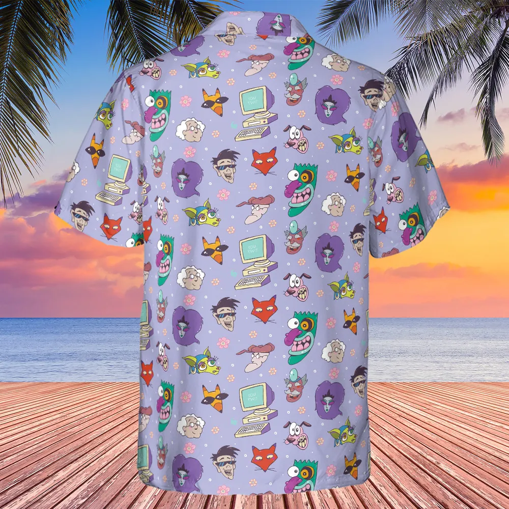 Courage the Cowardly Dog Characters Pattern Hawaiian Shirt - 3