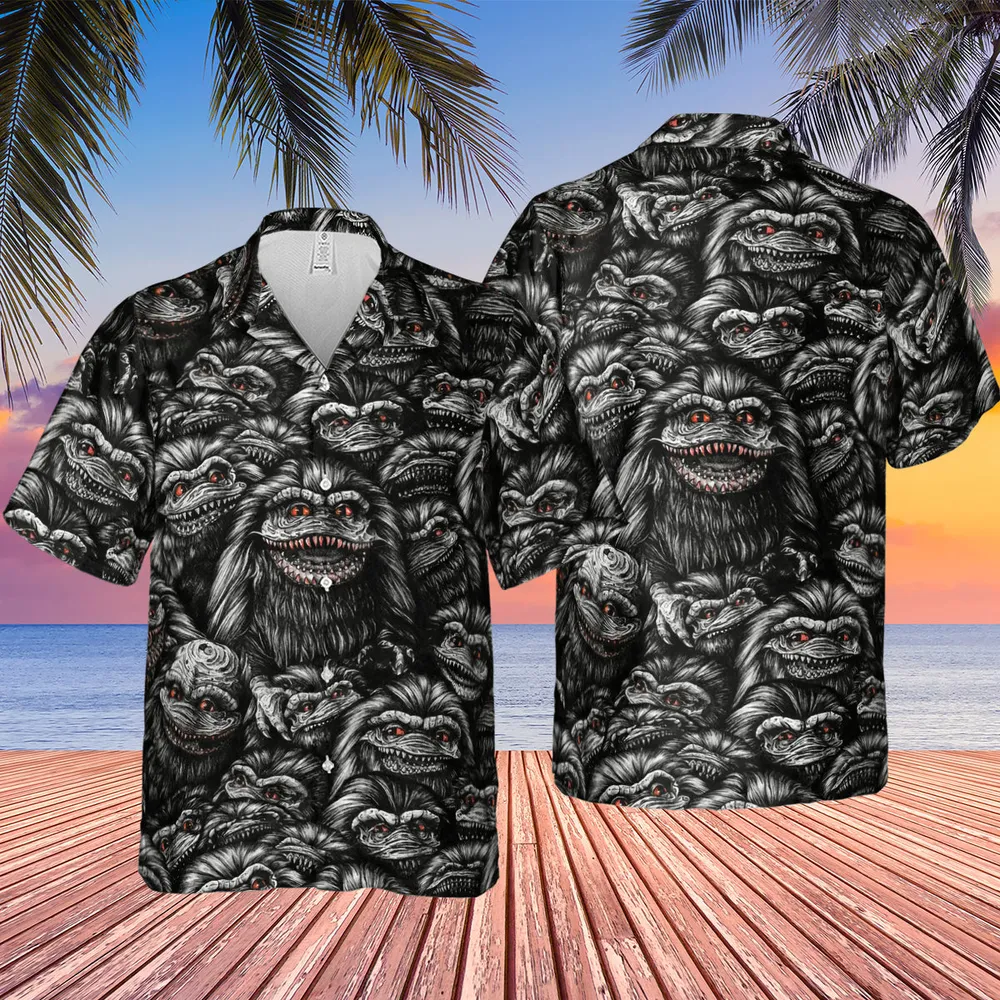 Critters Pattern Halloween Hawaiian Shirt - 2