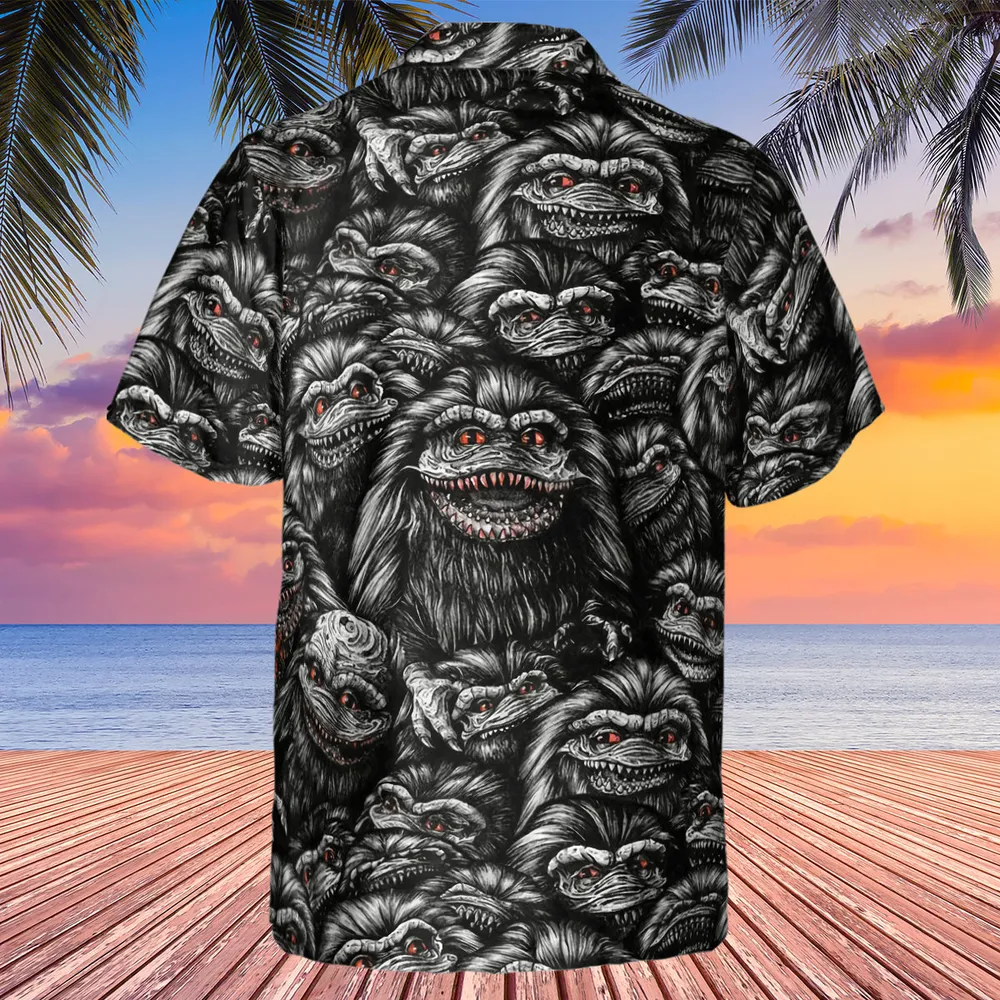 Critters Pattern Halloween Hawaiian Shirt - 3
