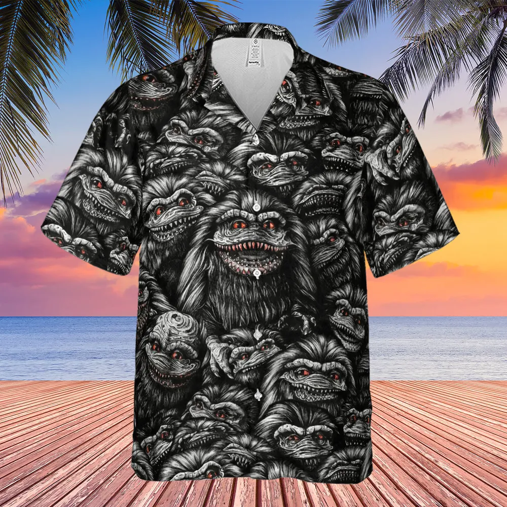 Critters Pattern Halloween Hawaiian Shirt - 4