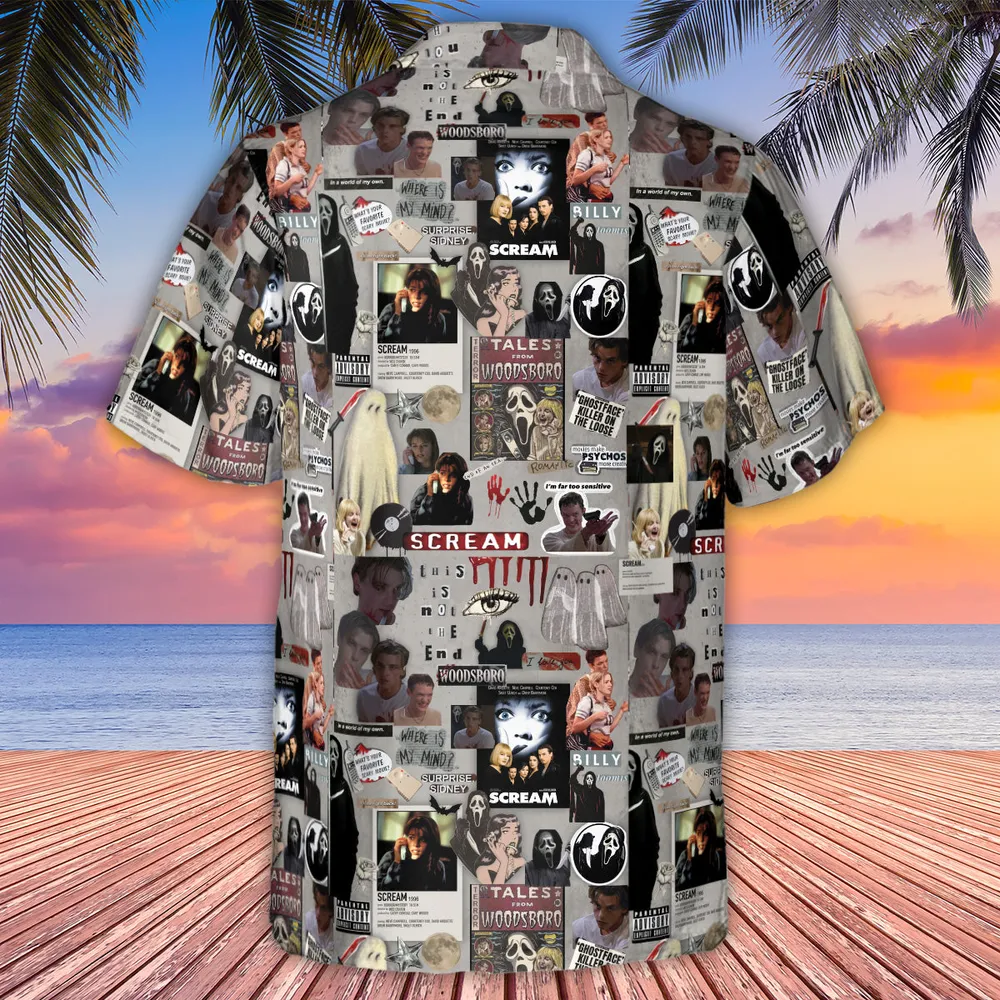 Crime Scene Scream Aesthetic Pattern Hawaiian Shirt - 2