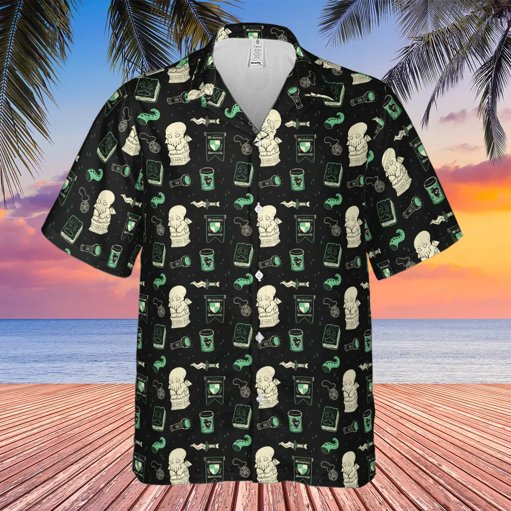Cthulhu H.P Lovecraft Miskatonic University Hawaiian Shirt - 2