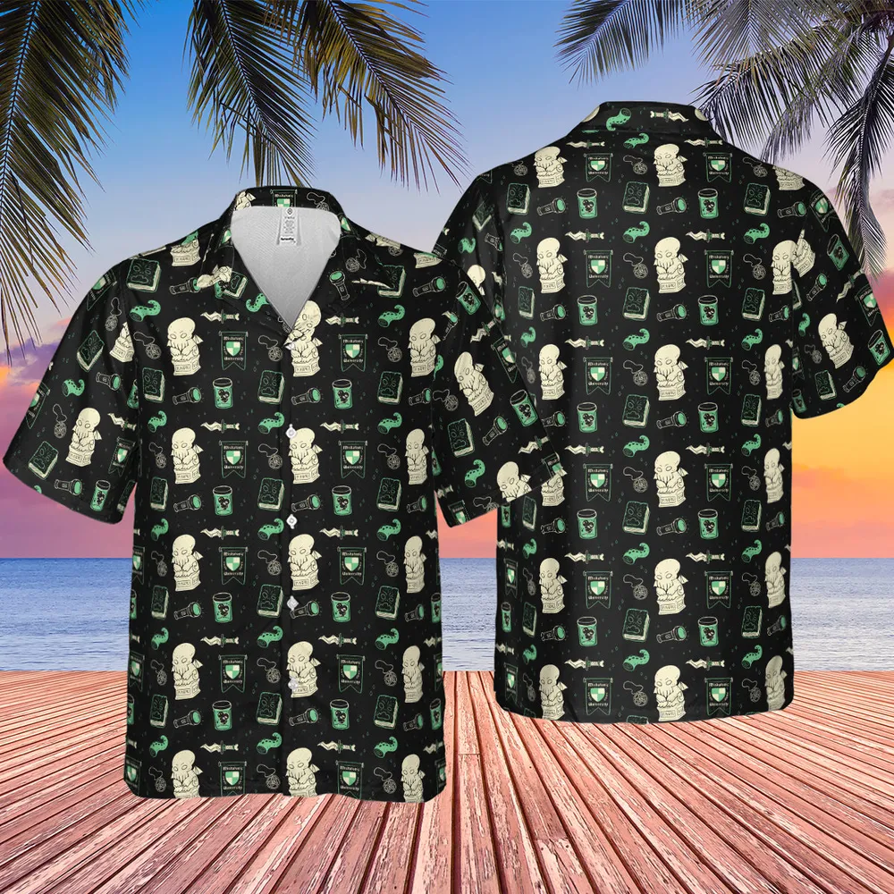 Cthulhu H.P Lovecraft Miskatonic University Hawaiian Shirt - 4