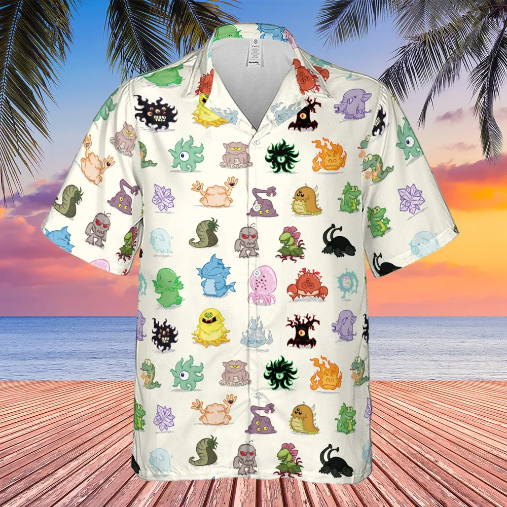 Cute Monsters H. P. Lovecraft Hawaiian Shirt - 4