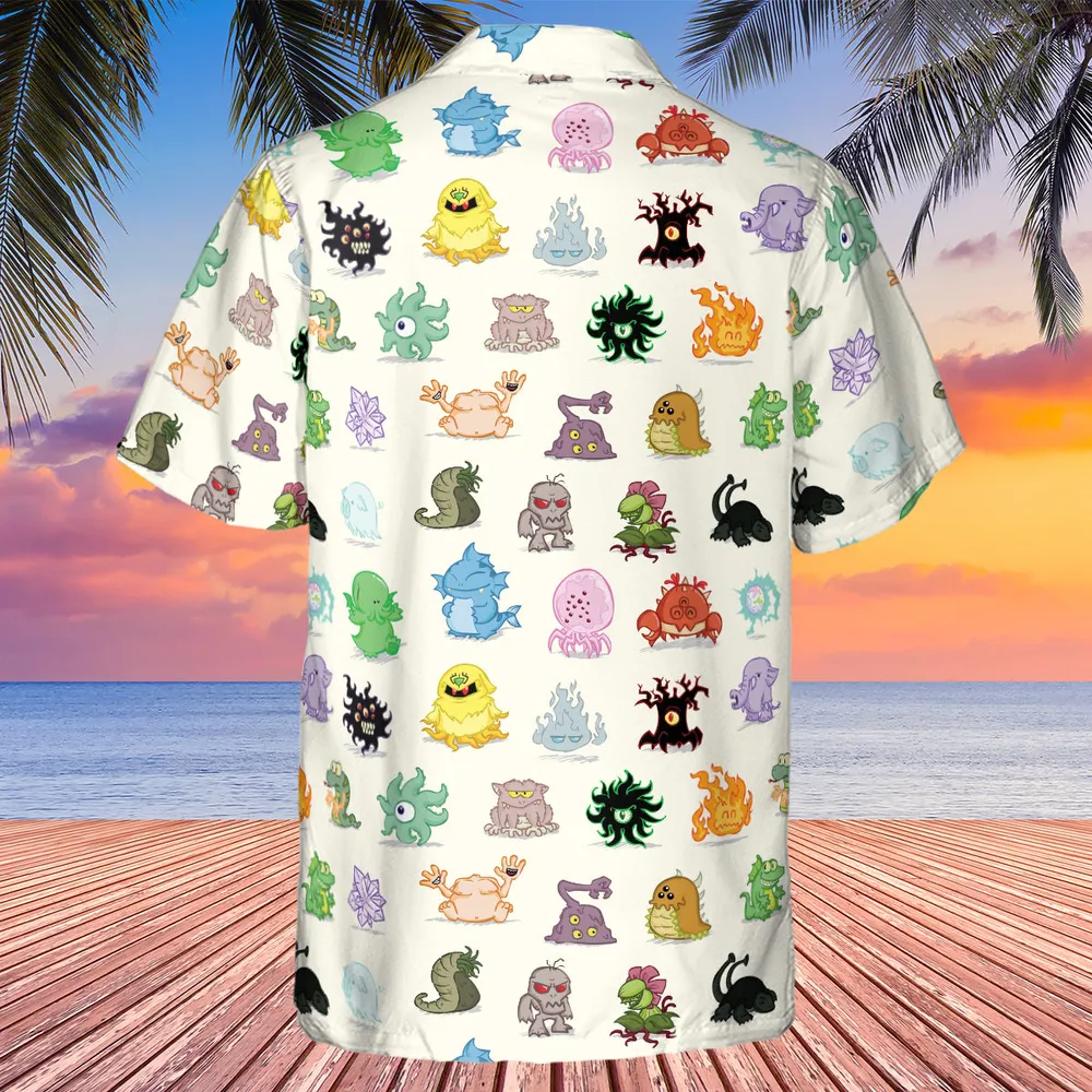 Cute Monsters H. P. Lovecraft Hawaiian Shirt - 3