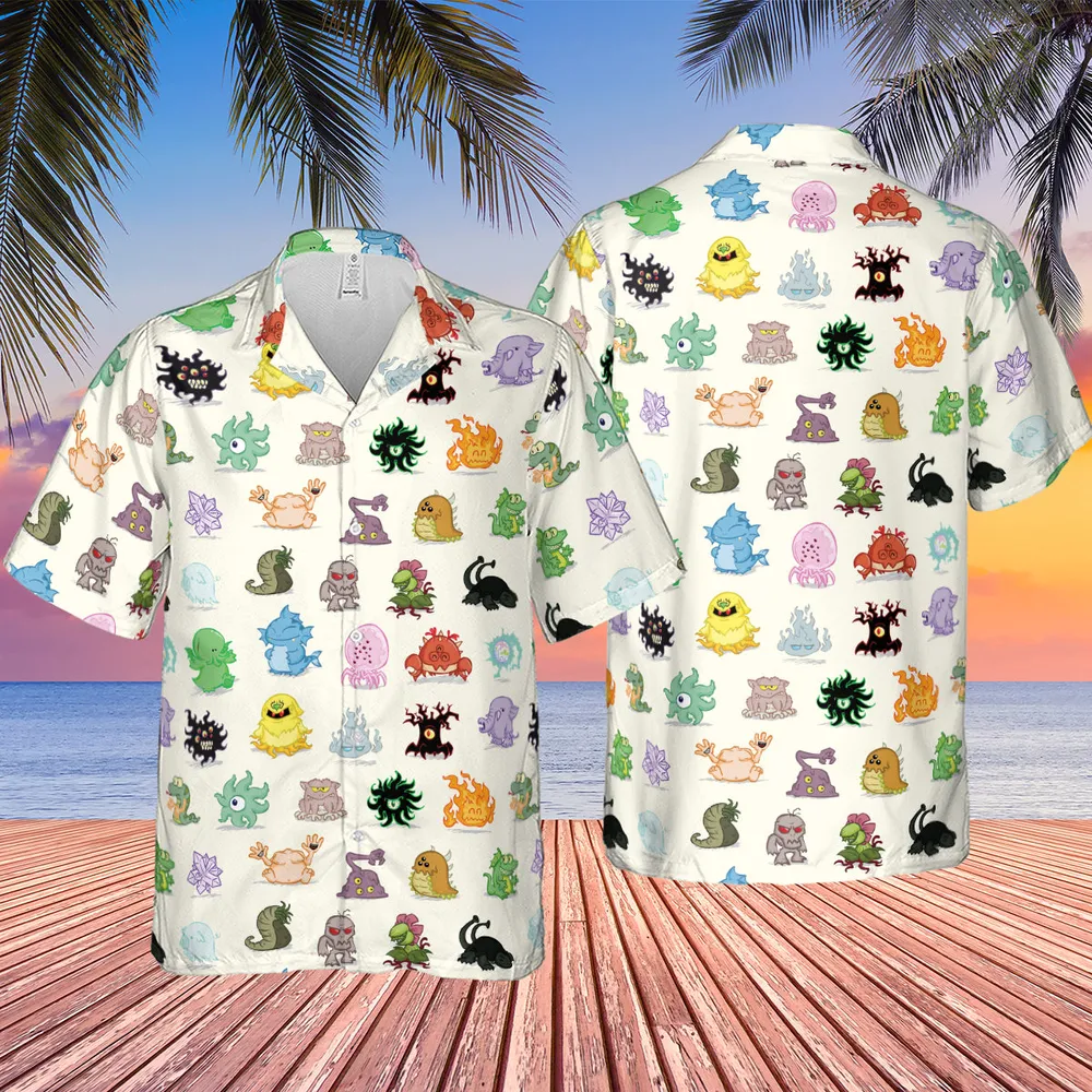 Cute Monsters H. P. Lovecraft Hawaiian Shirt - 2