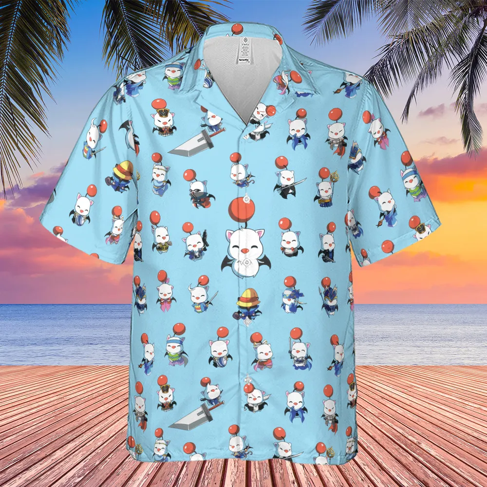 Cute Moogle Final Fantasy Hawaiian Shirt - 4