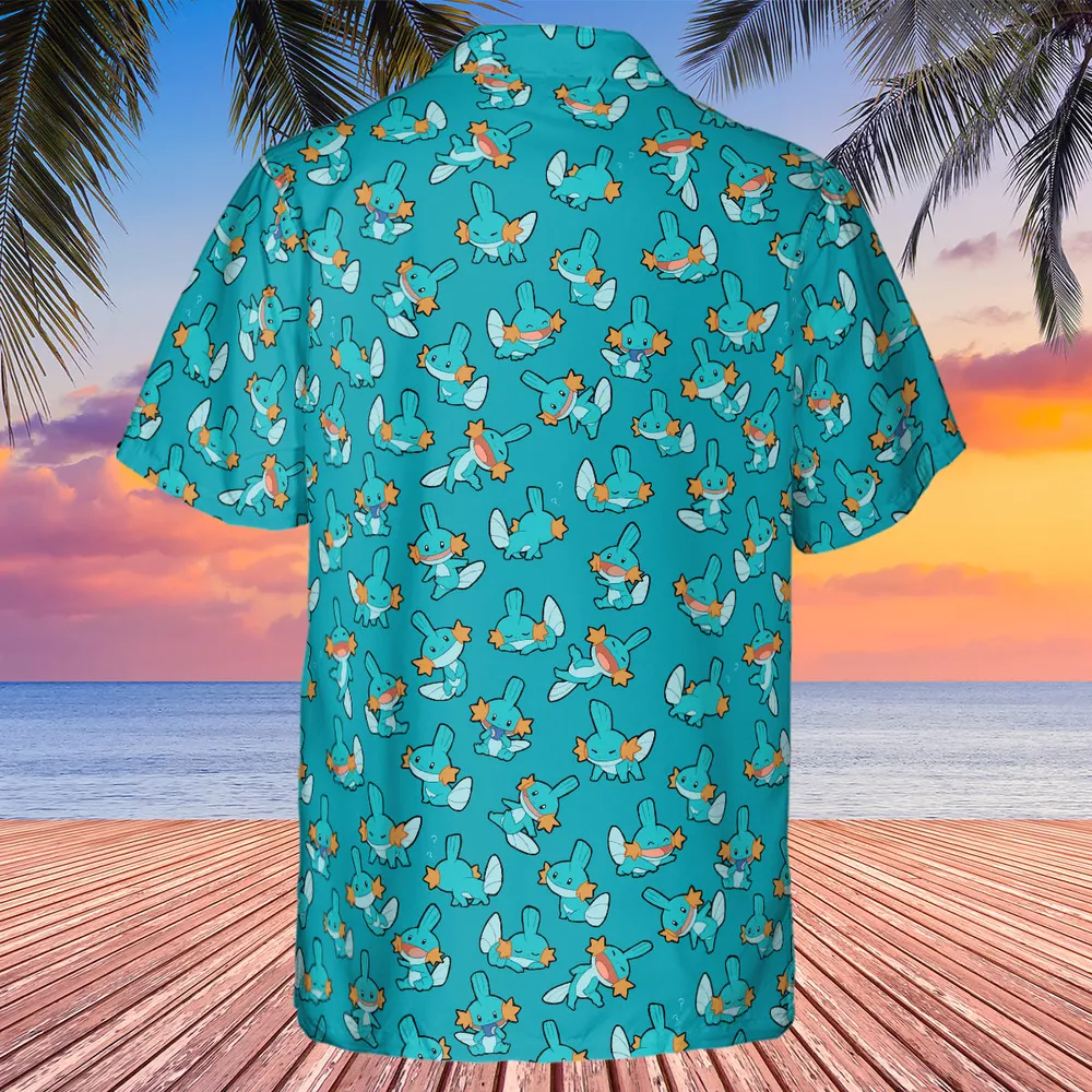Cute Mudkips Pokemon Hawaiian Shirt - 3
