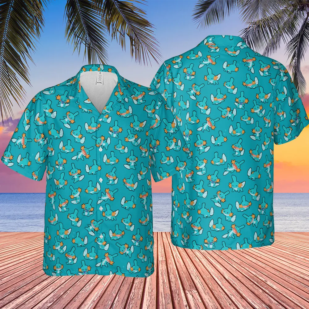 Cute Mudkips Pokemon Hawaiian Shirt - 2