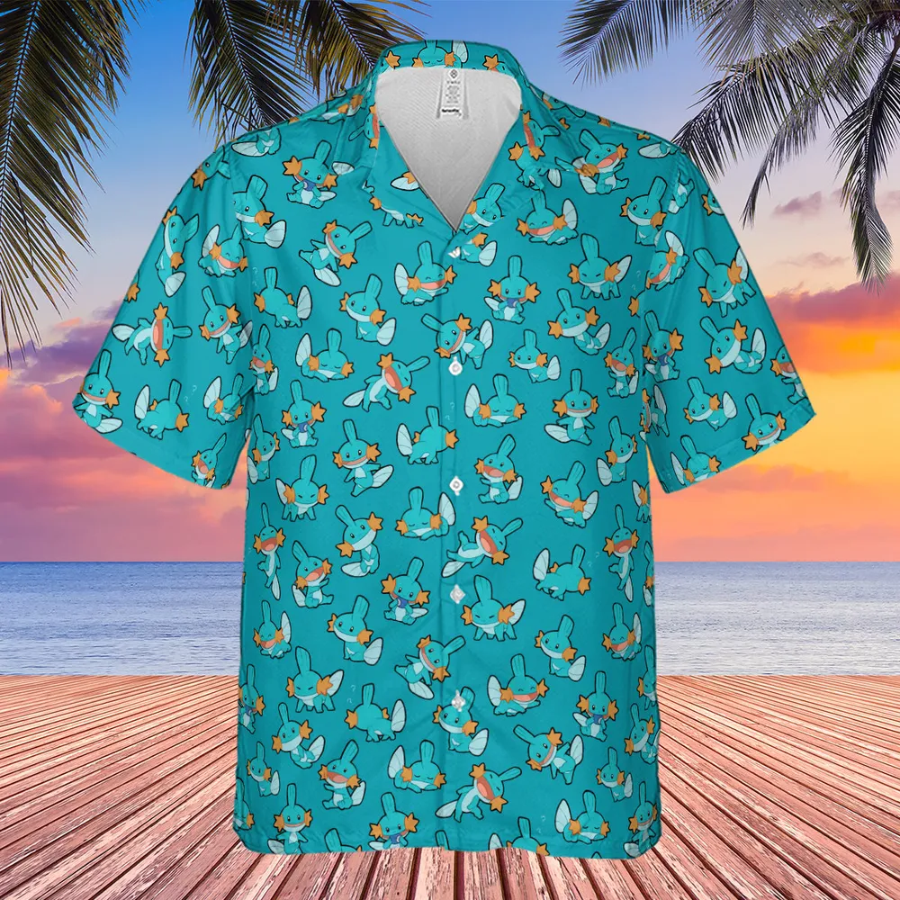 Cute Mudkips Pokemon Hawaiian Shirt - 4